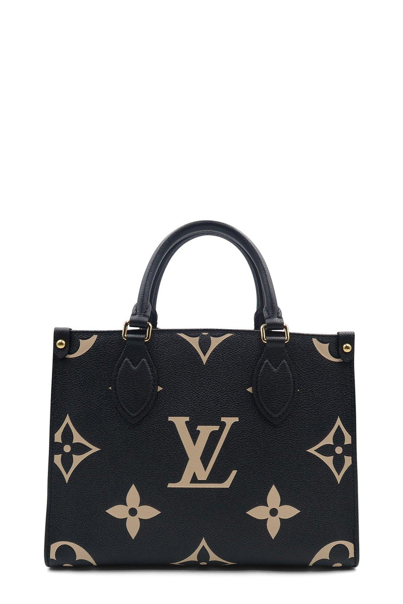 LOUIS VUITTON Onthego PM Bicolor Monogram Empreinte Shoulder Bag Black