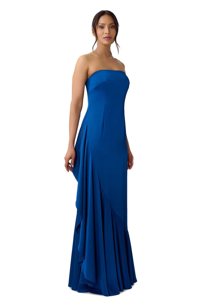 Strapless Gown With Side Ruffle Style Theory SG