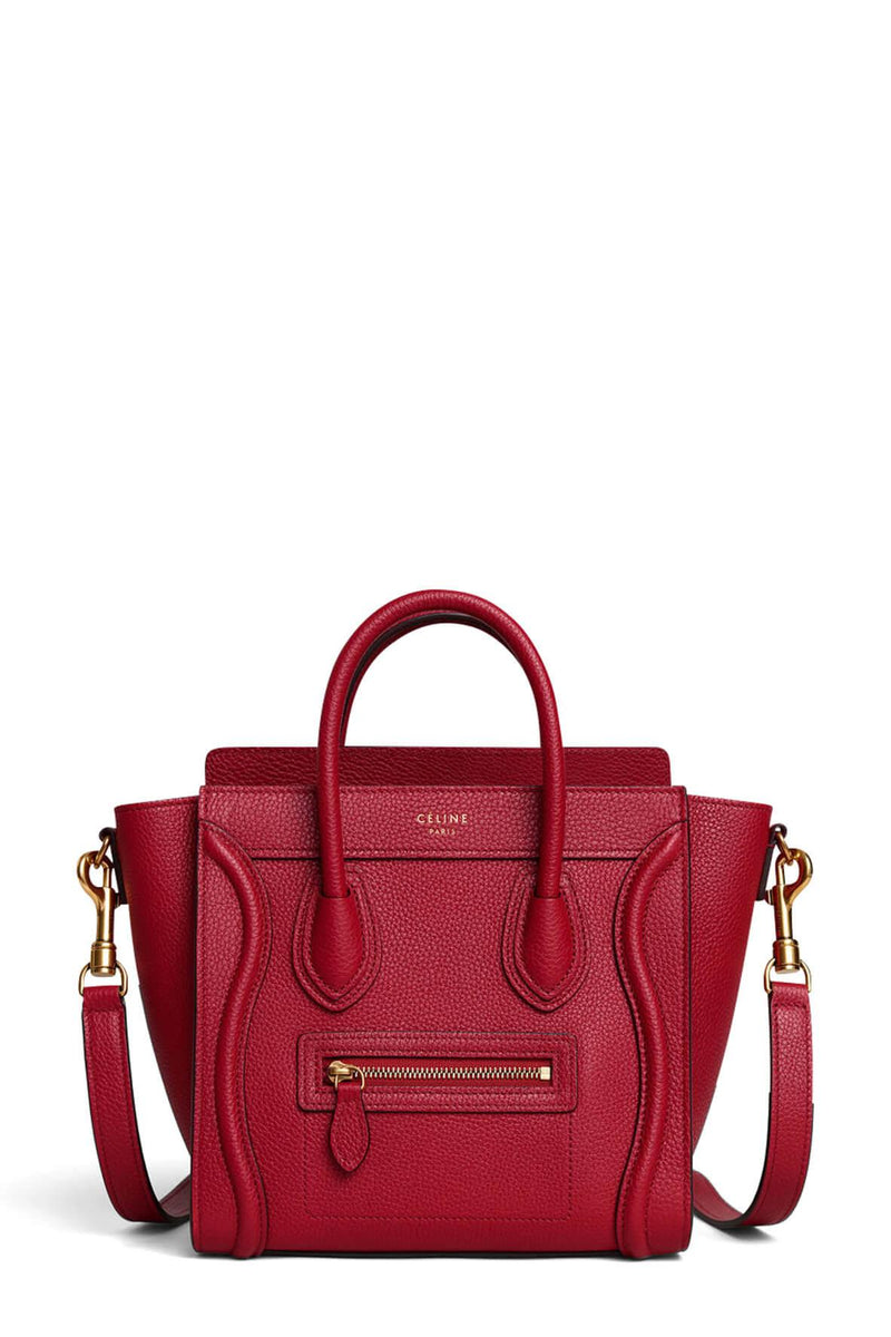 Celine nano luggage on sale red