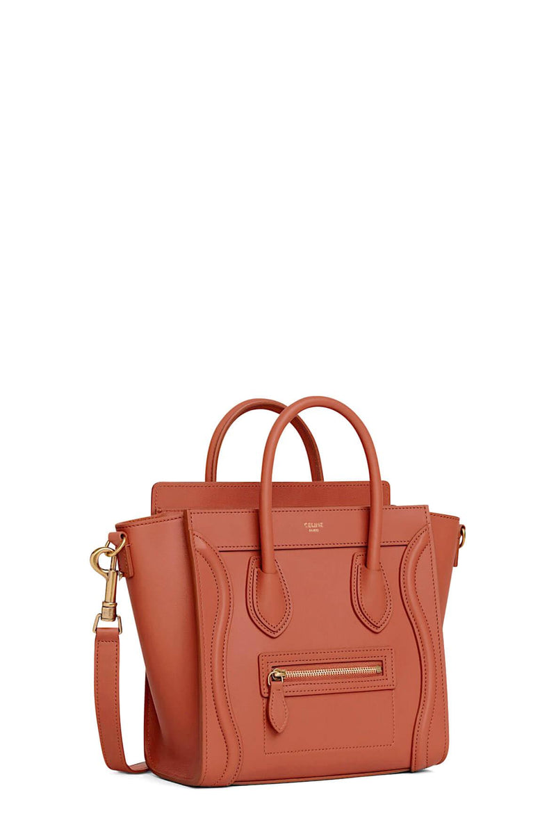 Celine, Bags, Nwt Authentic Celine Luggage Nano Shoulder Crossbody Bag  Terracotta