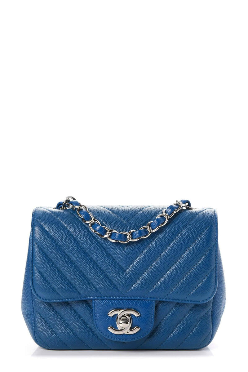 Chanel mini square online chevron caviar