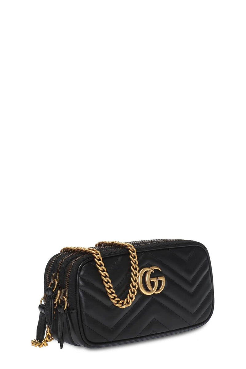 Gucci marmont mini 2025 chain bag black