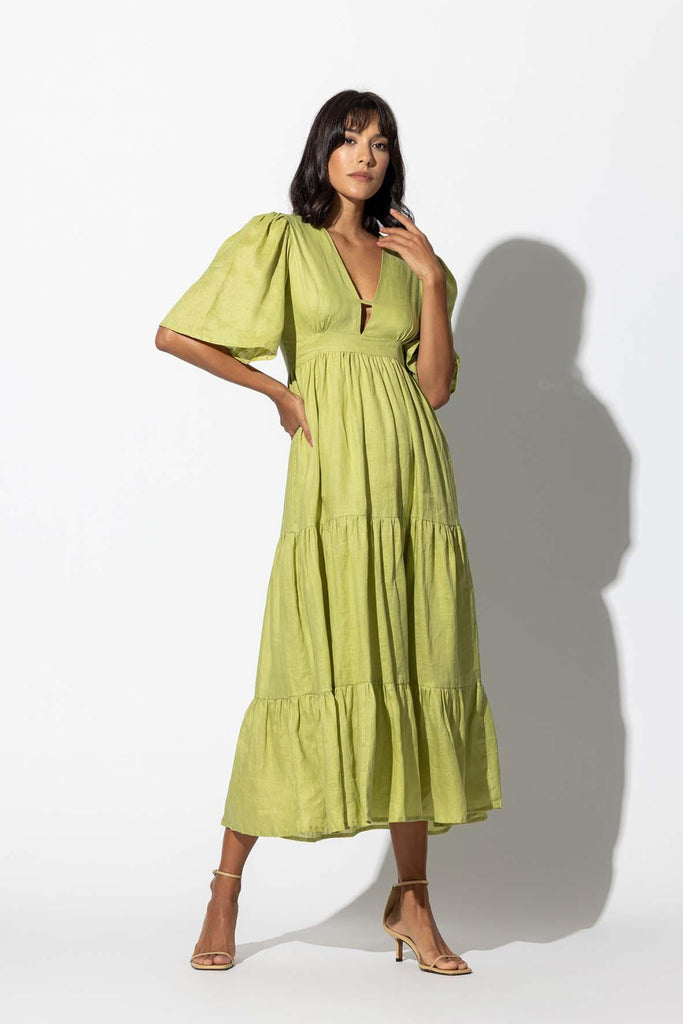 Brooklyn Dress In Sage - LUSANA