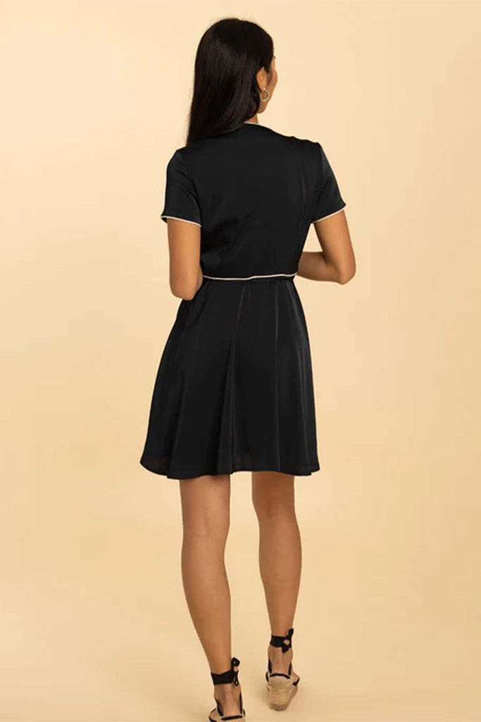 Eloise Wrap Dress In Midnight - PARALLEL 51