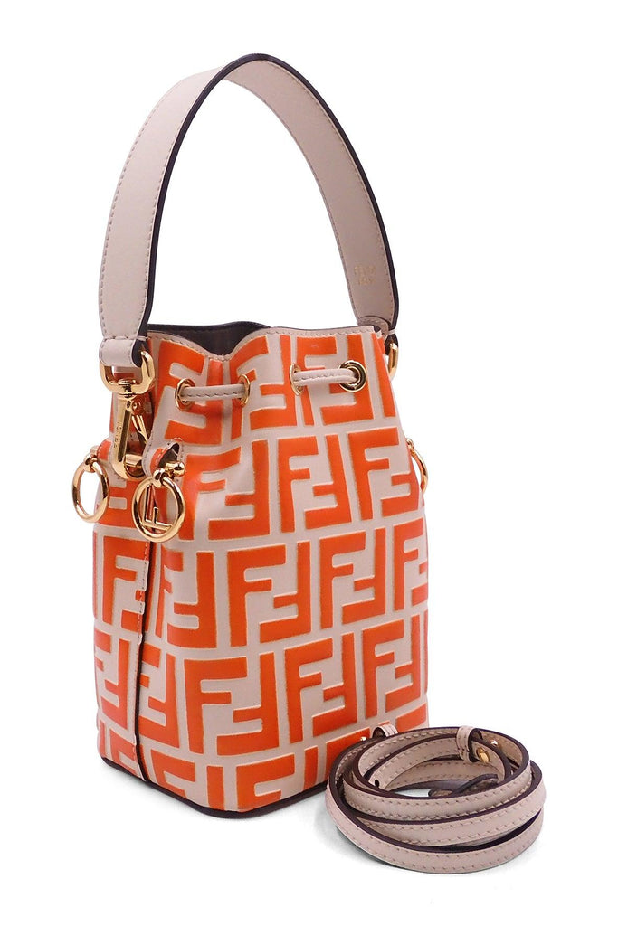 Mini Mon Tresor Bucket Bag Orange White - FENDI