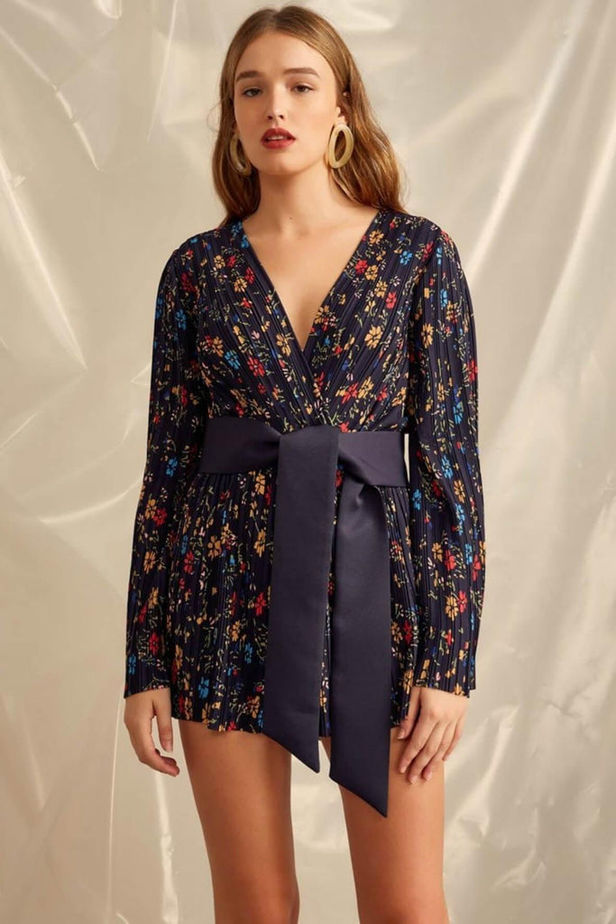 Decided Playsuit Navy Floral - C/Meo Collective