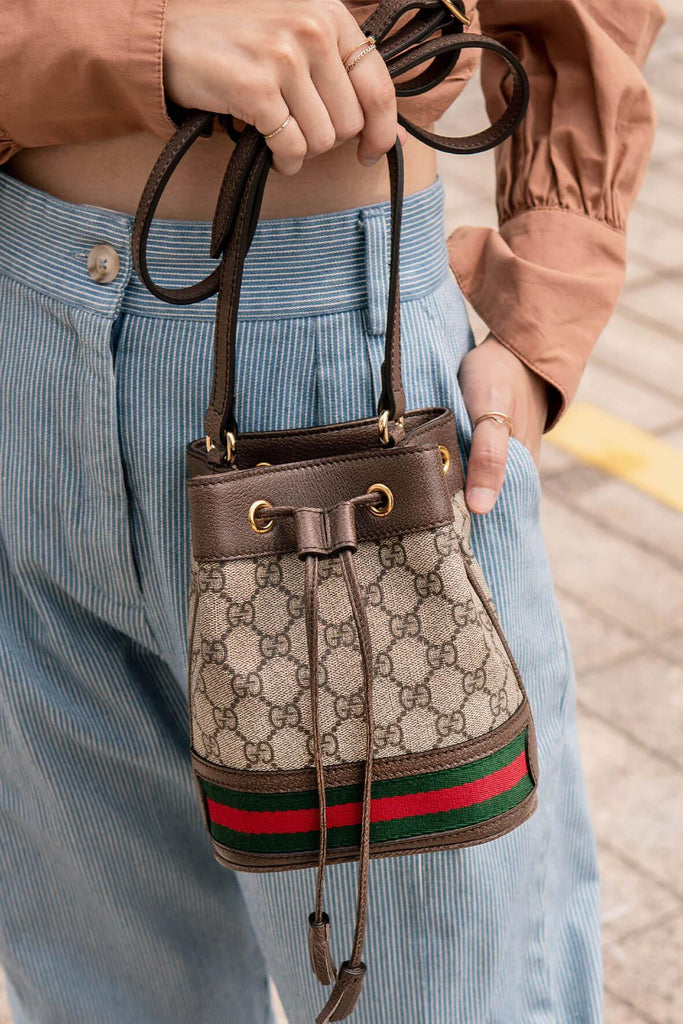 GG Supreme Mini Ophidia Bucket Bag - Gucci