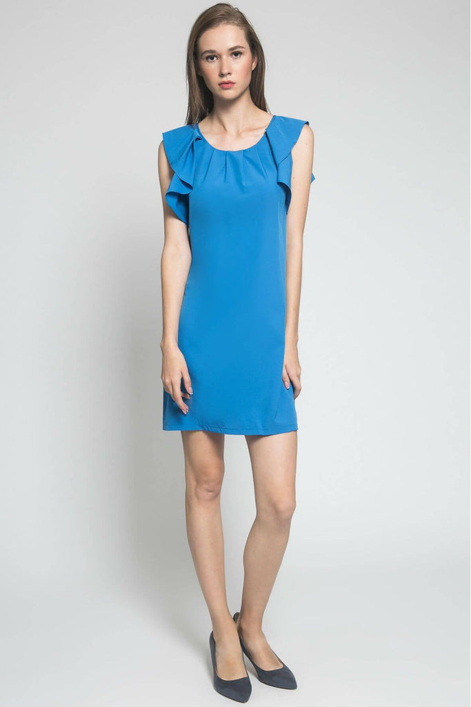 Ladies Woven Blue Dress - Molly Bracken