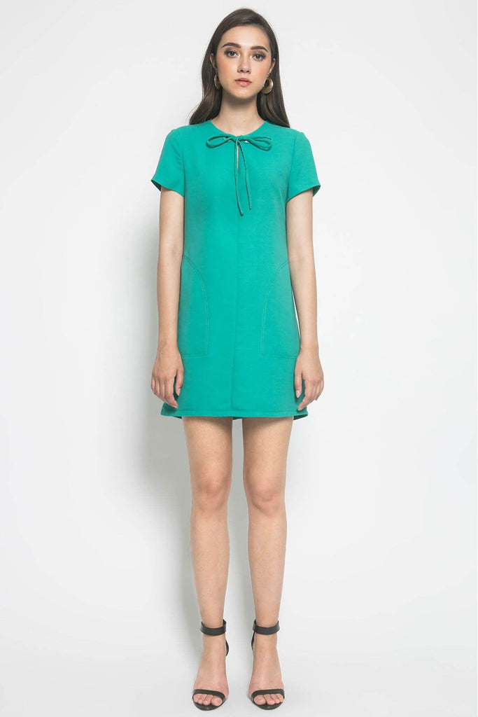 Patch Pocket Drawstring Shift Dress - Nine West