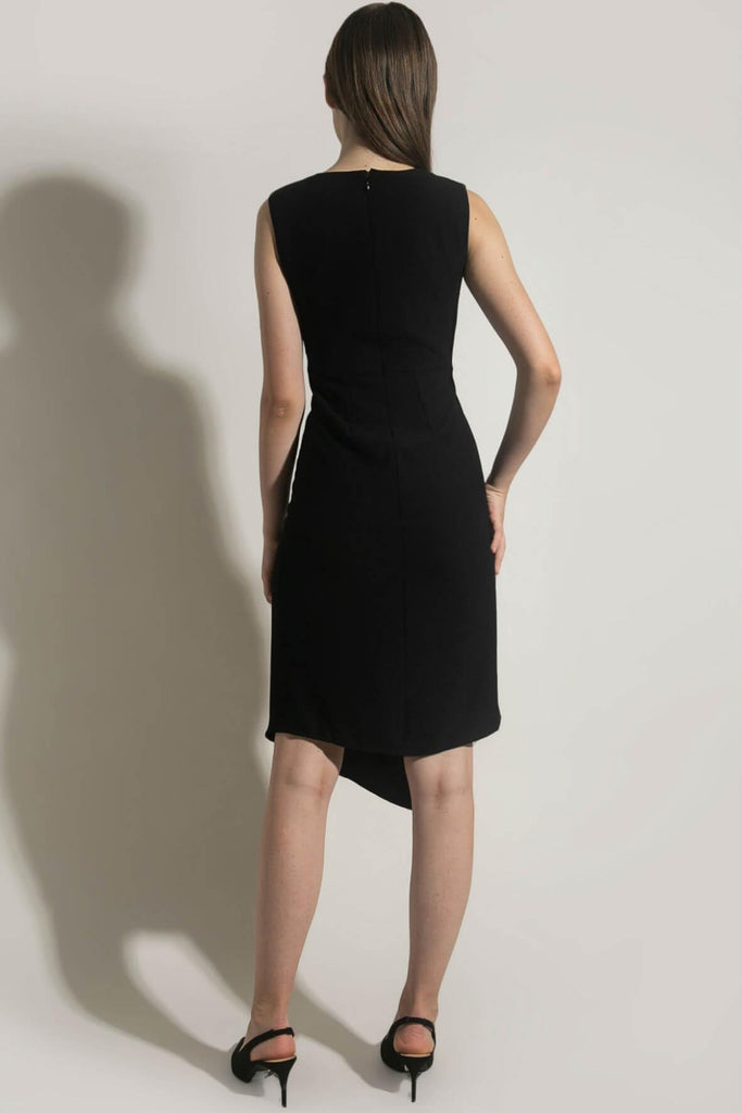 Asymmetric A-Line Black Dress - Odile