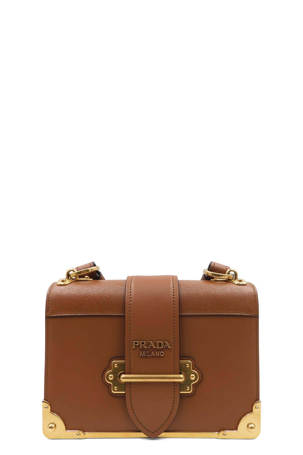 Cognac Prada Odette Leather Mini-bag
