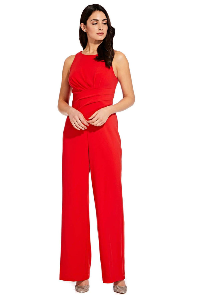 Draped Halter Jumpsuit with Wide Legs - Adrianna Papell