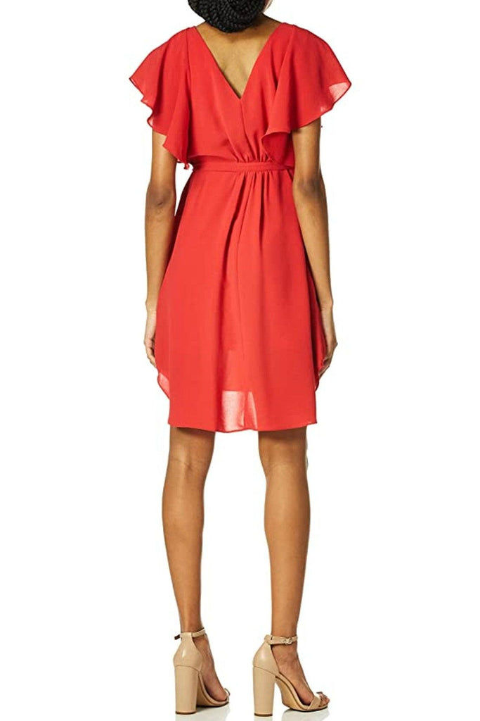 Gauzy Crepe Flutter Sleeve Dress - Adrianna Papell