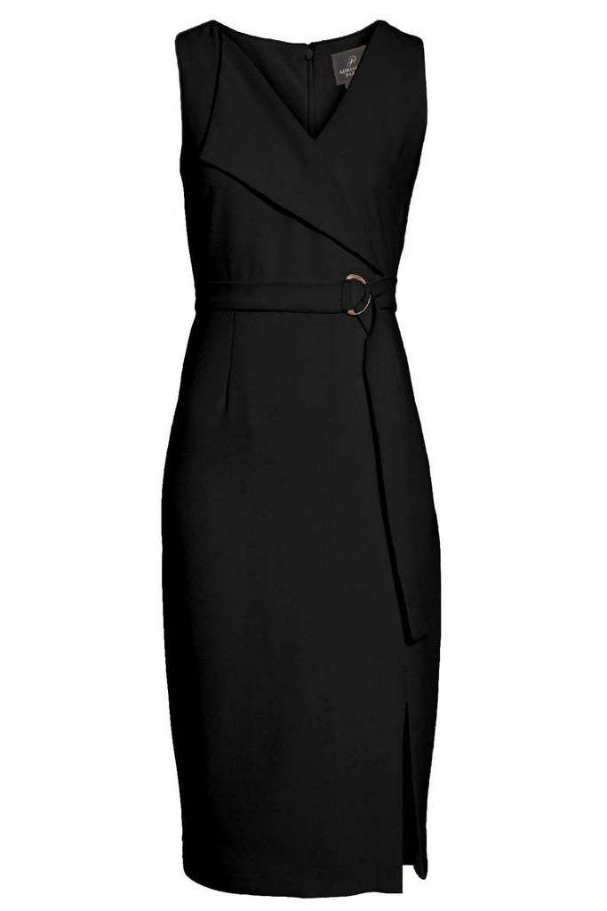 Midi Sheath Dress with Belted Waist - Adrianna Papell