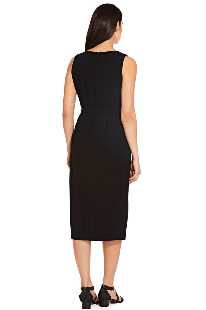 Midi Sheath Dress with Belted Waist - Adrianna Papell