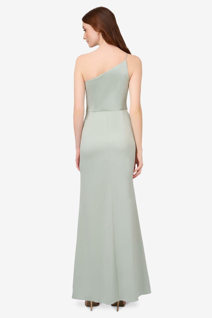 Satin Crepe Gown In Willow - Adrianna Papell