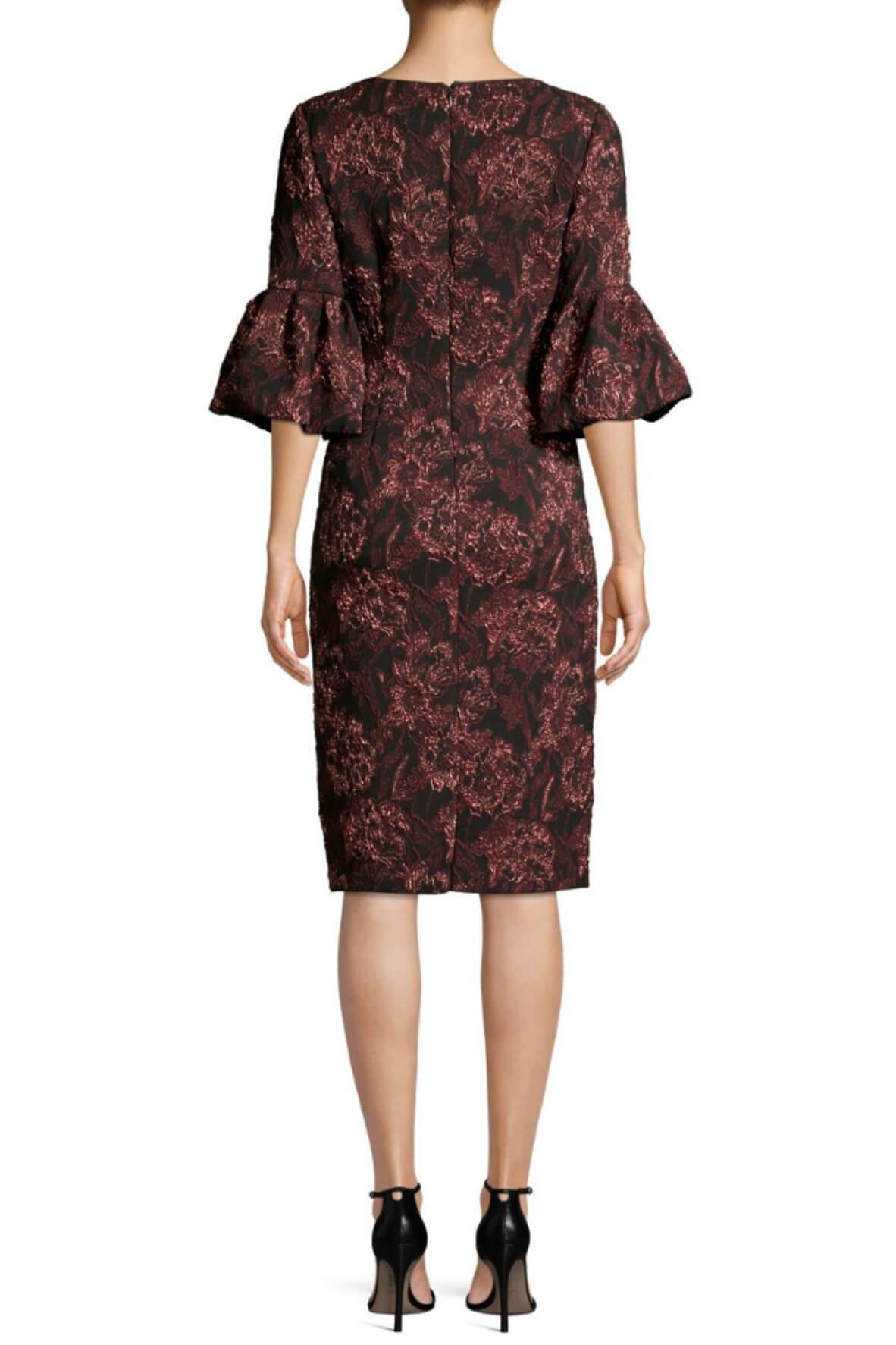 Printed Three Quarter Sleeve V Neck Dress Style Theory SG