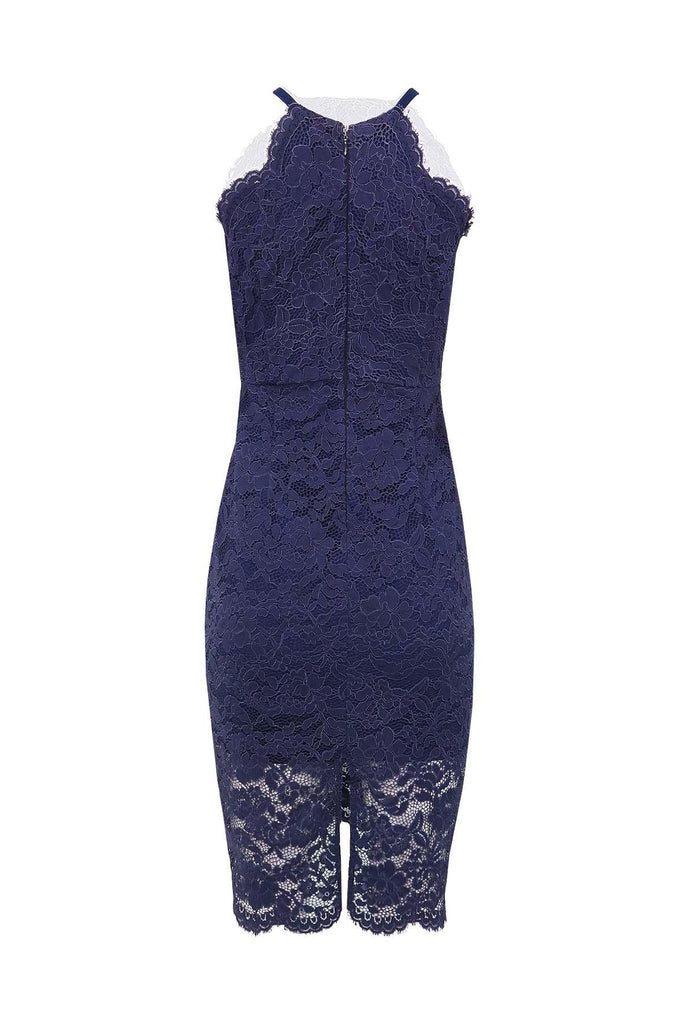 Space Blue Floral Lace Dress - Aijek