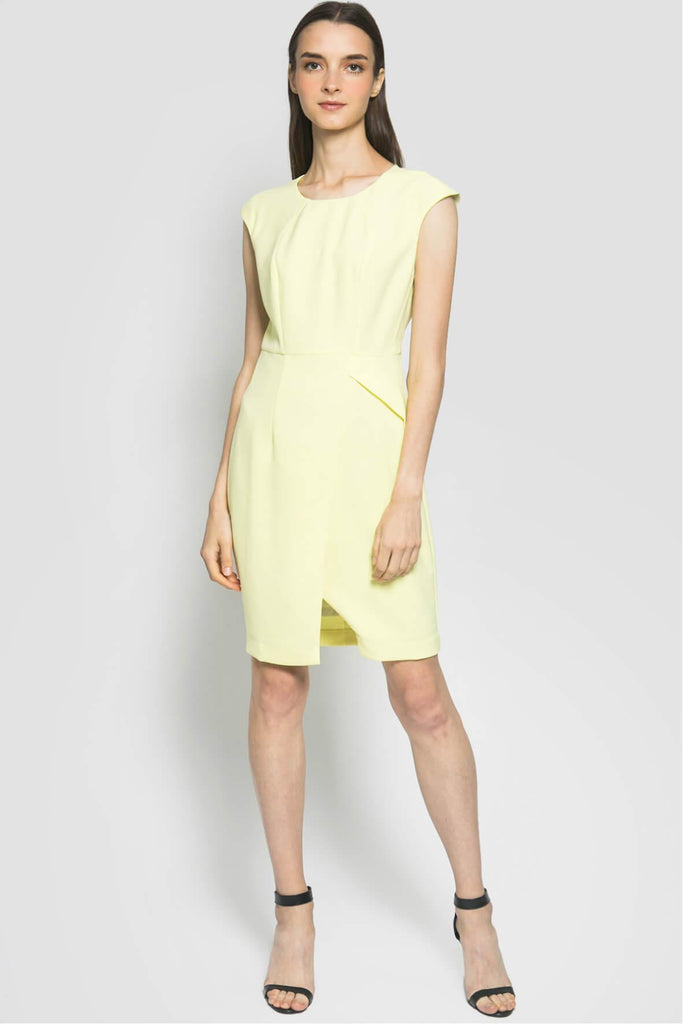 Cap Sleeve Dress Yellow - Baisi