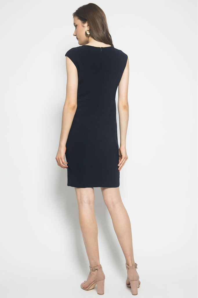 Cap Sleeve Dress Blue - Baisi