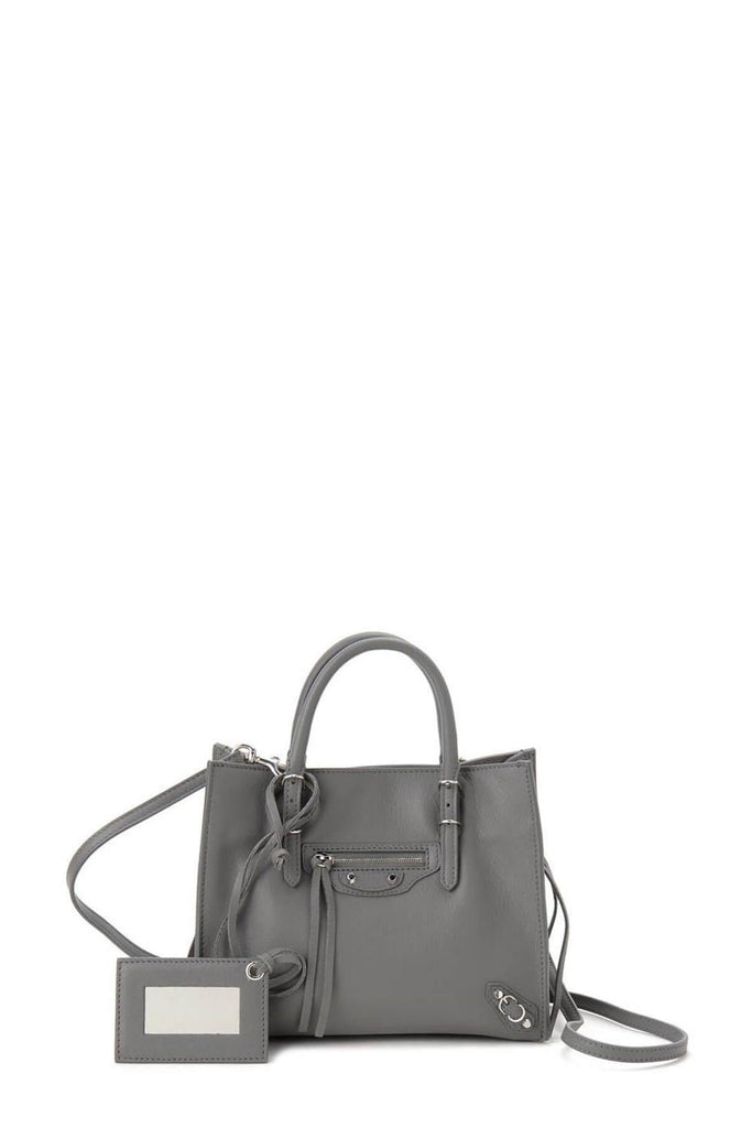 Papier Mini A4 Zip Around Tote Grey - BALENCIAGA