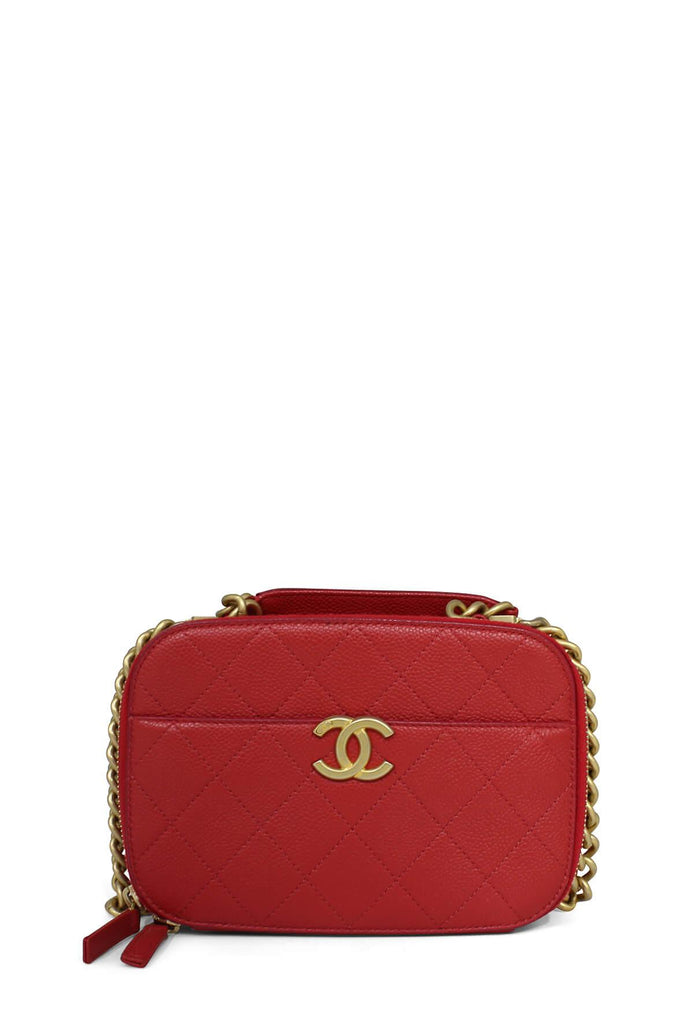 Quilted Caviar Small Camera Bag Red - CHANEL