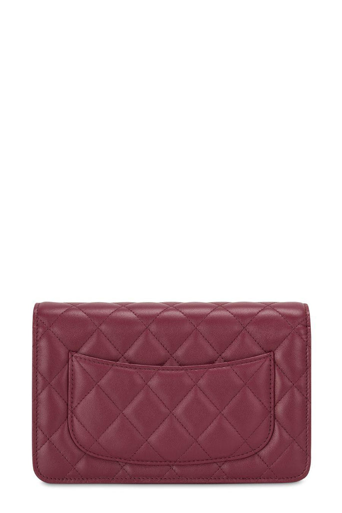 Quilted Lambskin Classic Wallet On Chain Red - CHANEL