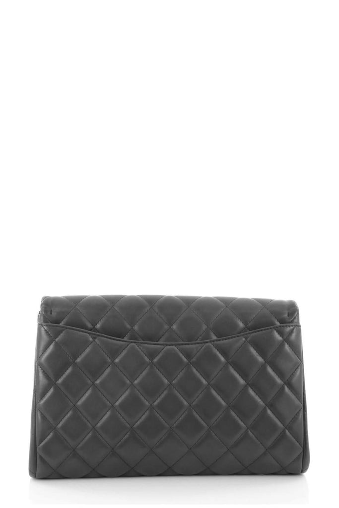 Quilted Lambskin Clutch on Chain Dark Grey - Chanel