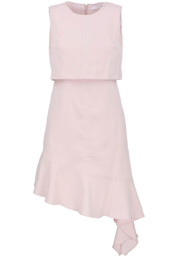 Pale Pink Sleeveless Asymmetric Midi Dress - Cubic Original