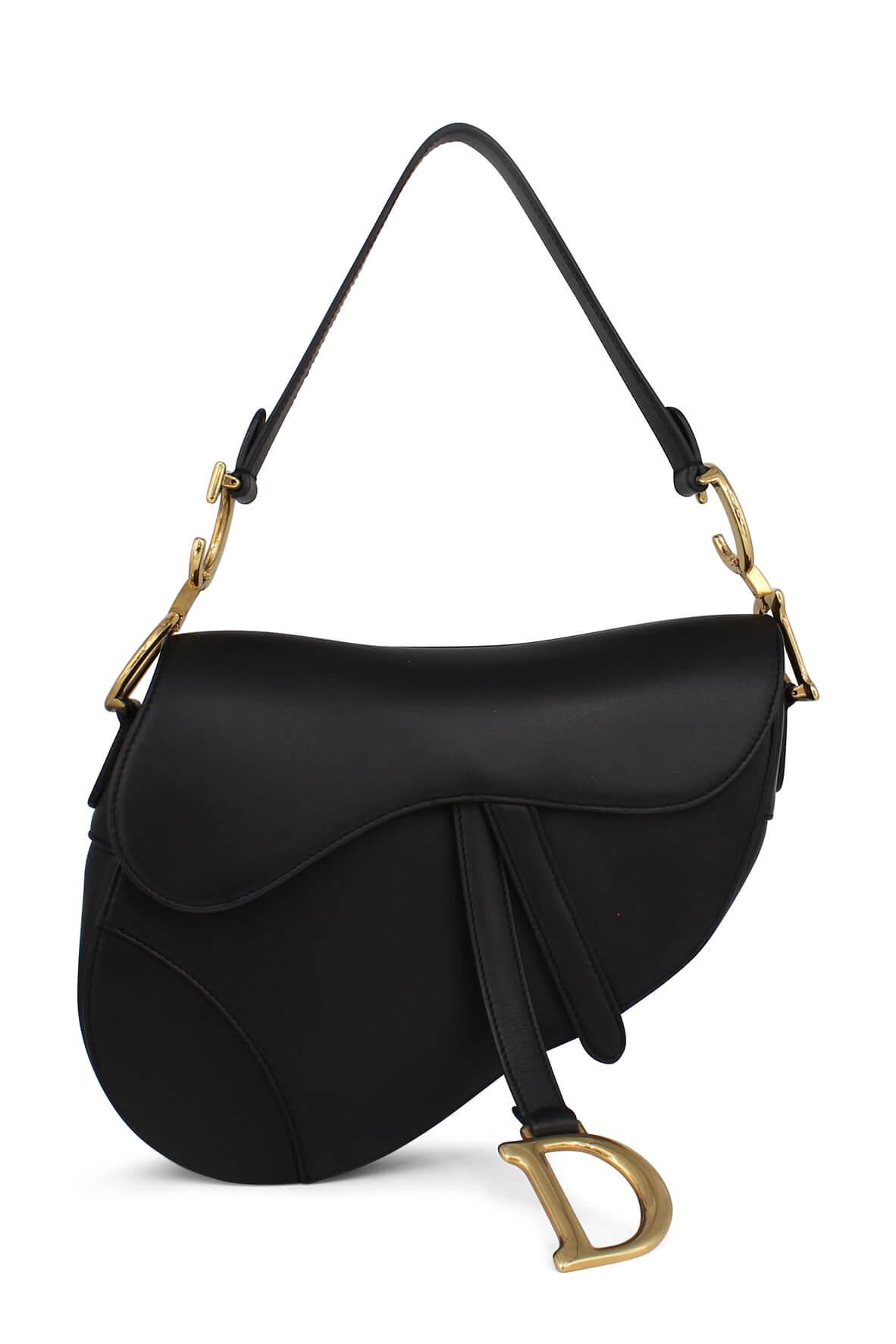 Smooth Calfskin Saddle Bag Black Style Theory SG