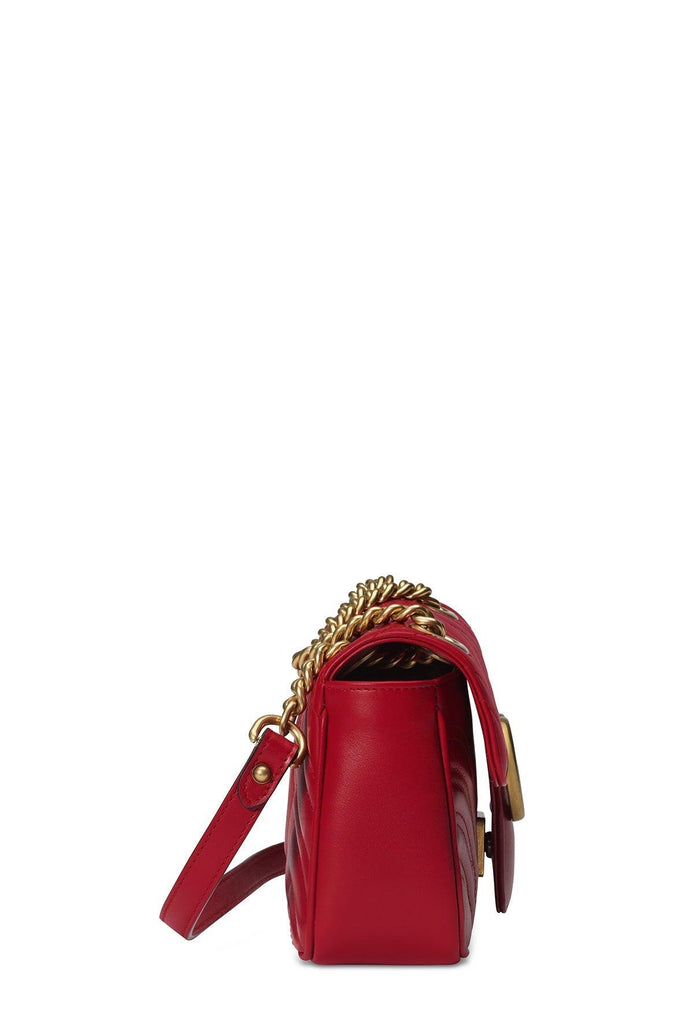 GG Marmont Mini Matelasse Bag Hibiscus Red - Gucci