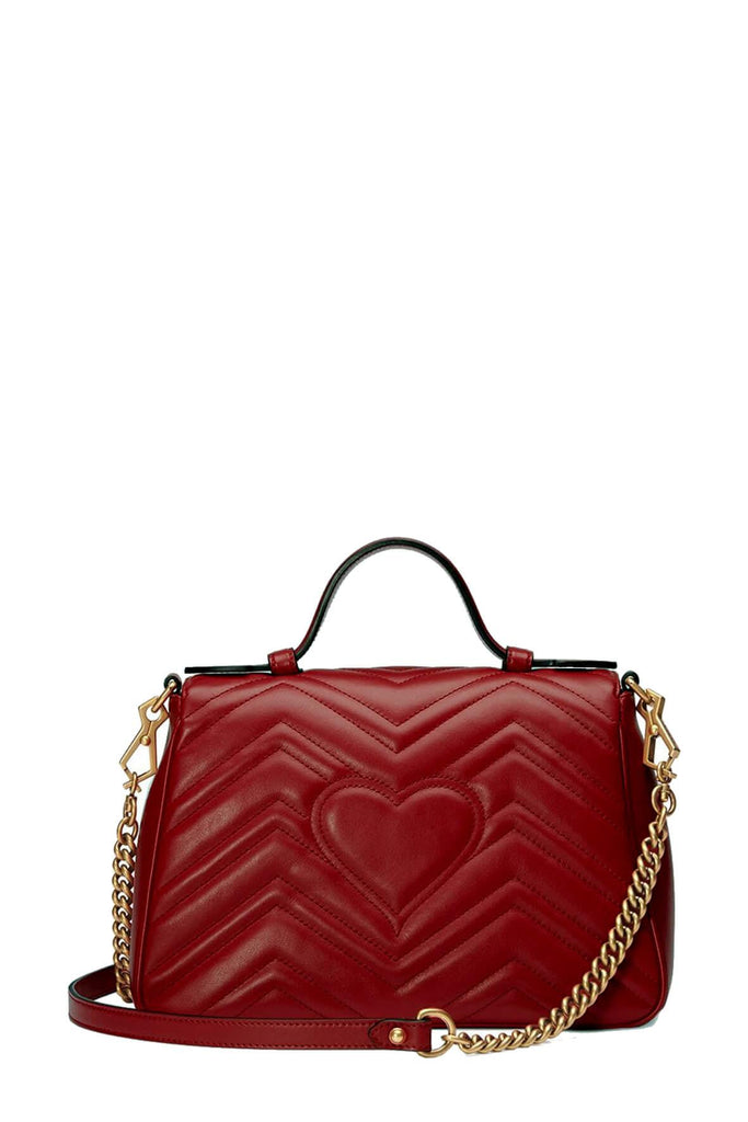 GG Marmont Small Top Handle Bag Hibiscus Red - Gucci