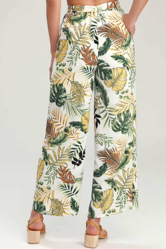 Tropical Pants White - J.O.A.