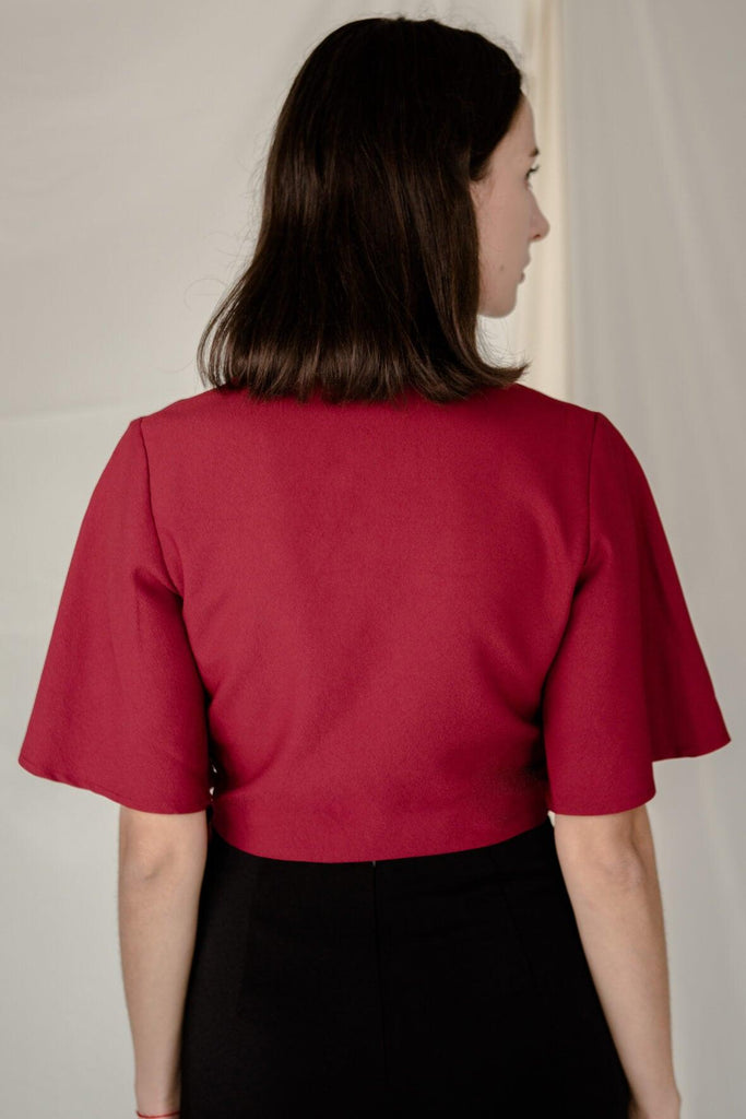 Side Tie Top in Red - Josee P