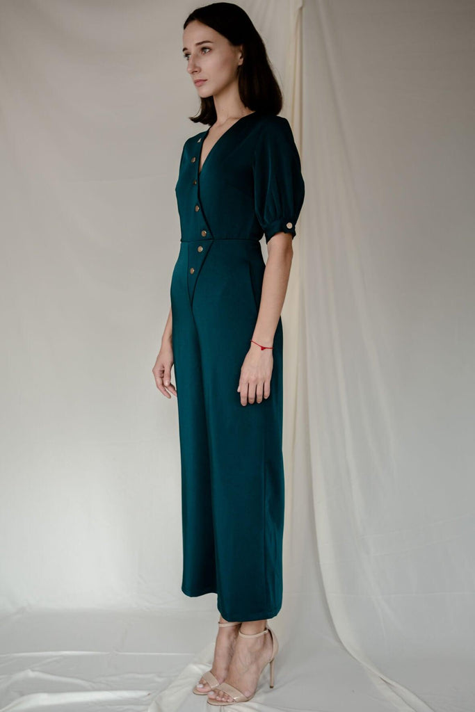 Stud Jumpsuit in Green - Josee P