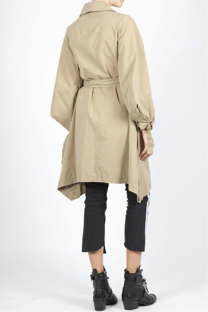 Charissa Trench Beige With Bishop Sleeves - Jovonna