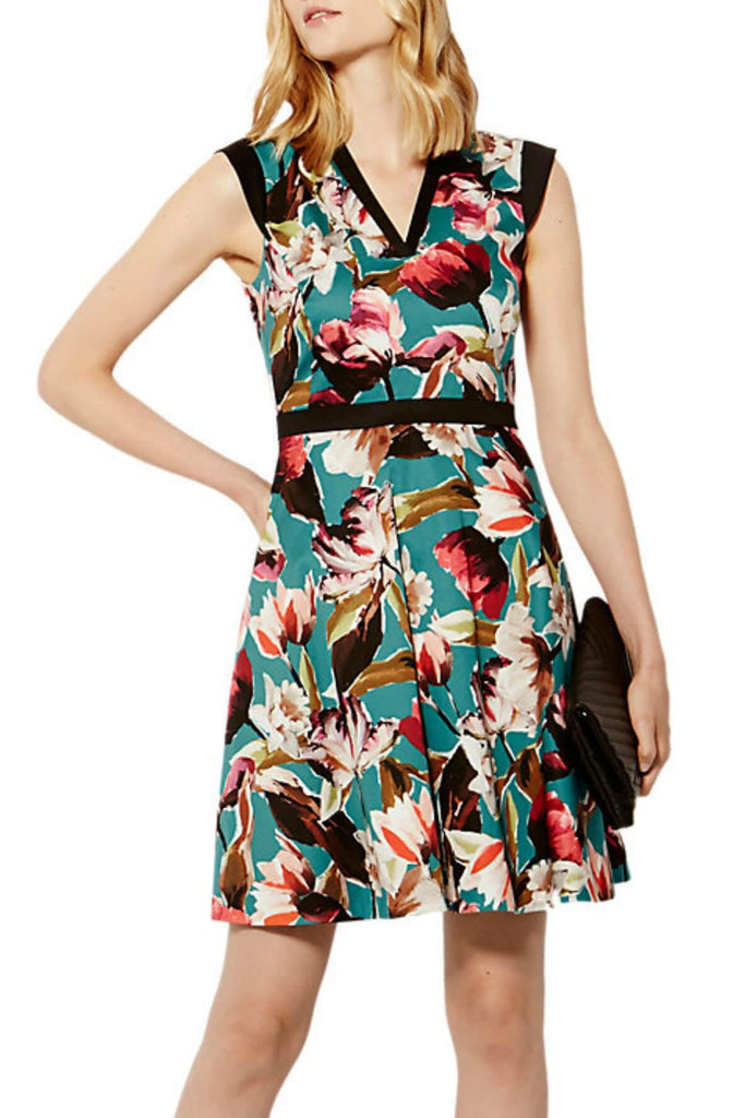 Painterly Floral Print Dress - Karen Millen