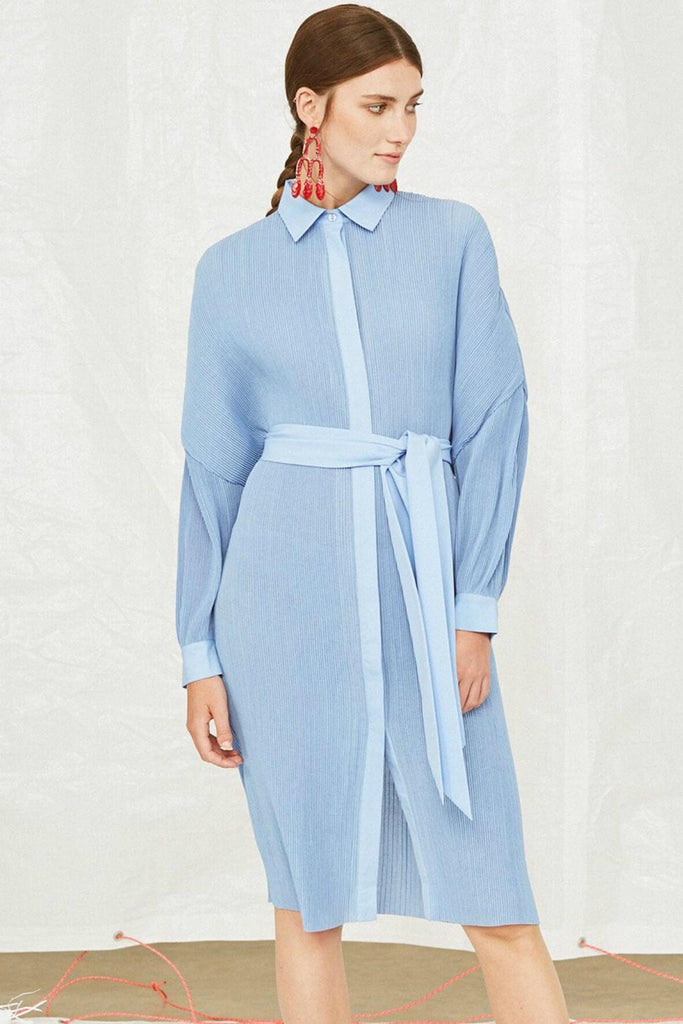 Lambert Plisse Shirt Dress - Kitri