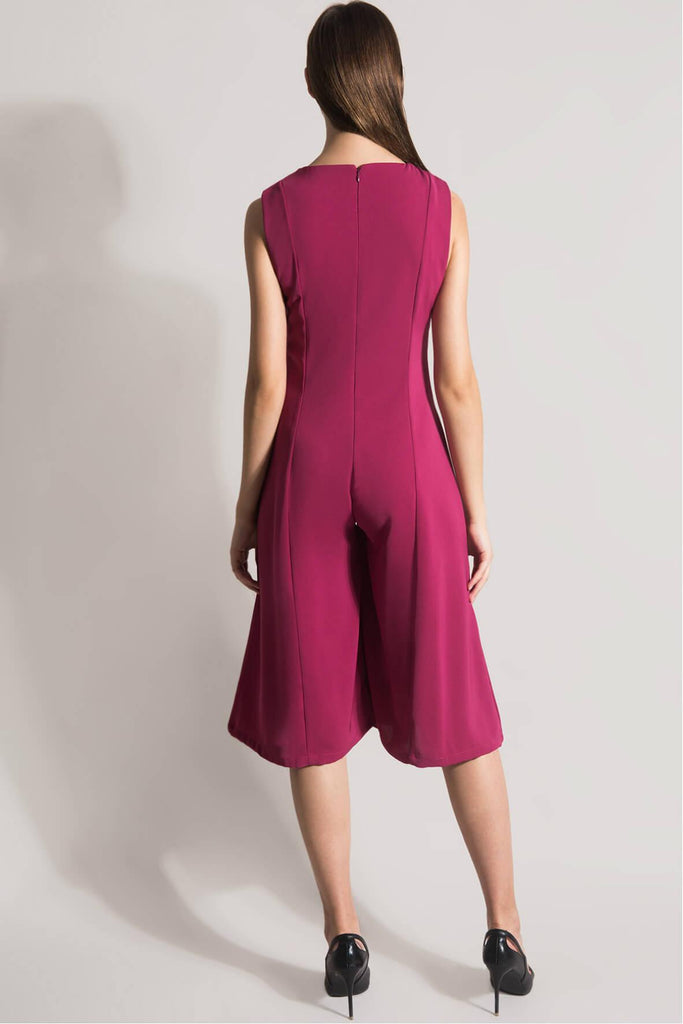 Wide Leg Culotte Jumpsuit Dark Pink - Odile