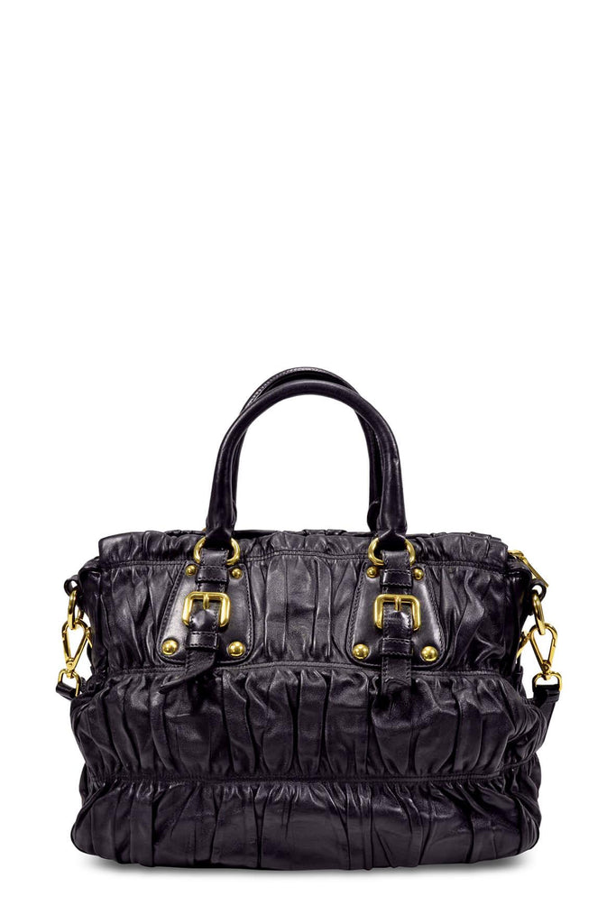 Large Nappa Gaufre Bag Black - Prada