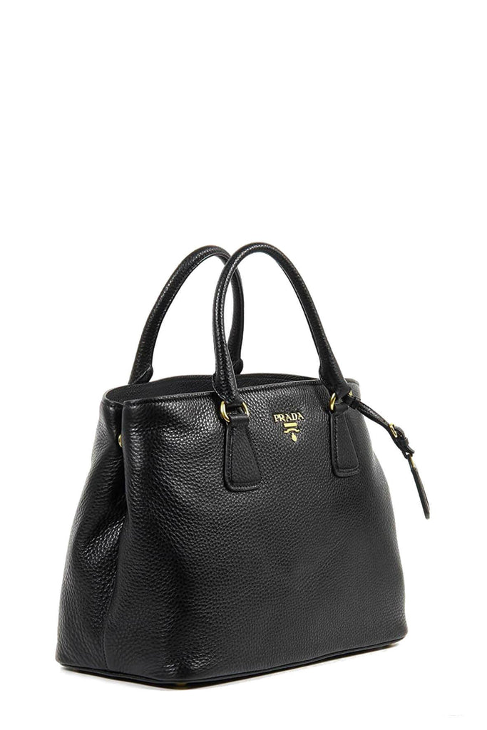 Vitello Daino Handle Bag Black - Prada