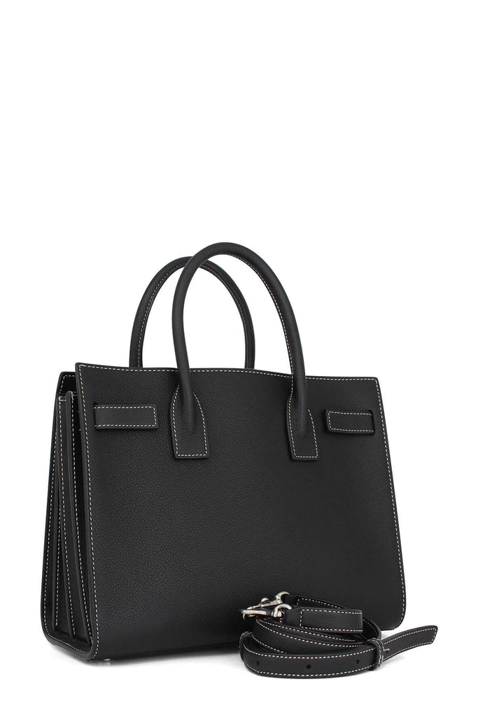 Classic Baby Sac De Jour Black with White Stitching - SAINT LAURENT