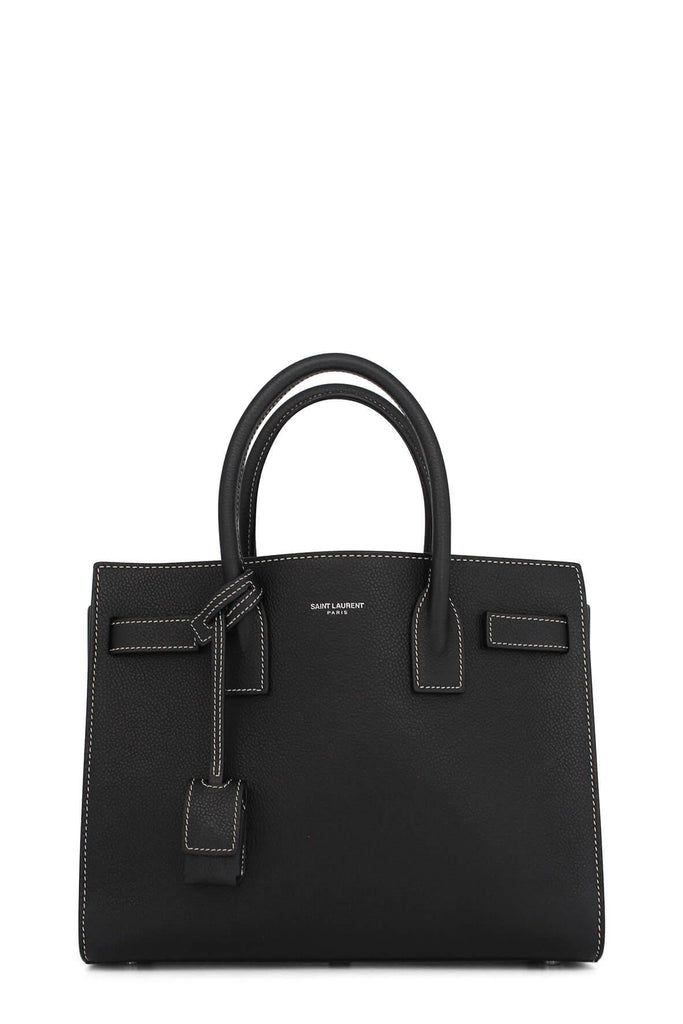 Classic Baby Sac De Jour Black with White Stitching - SAINT LAURENT