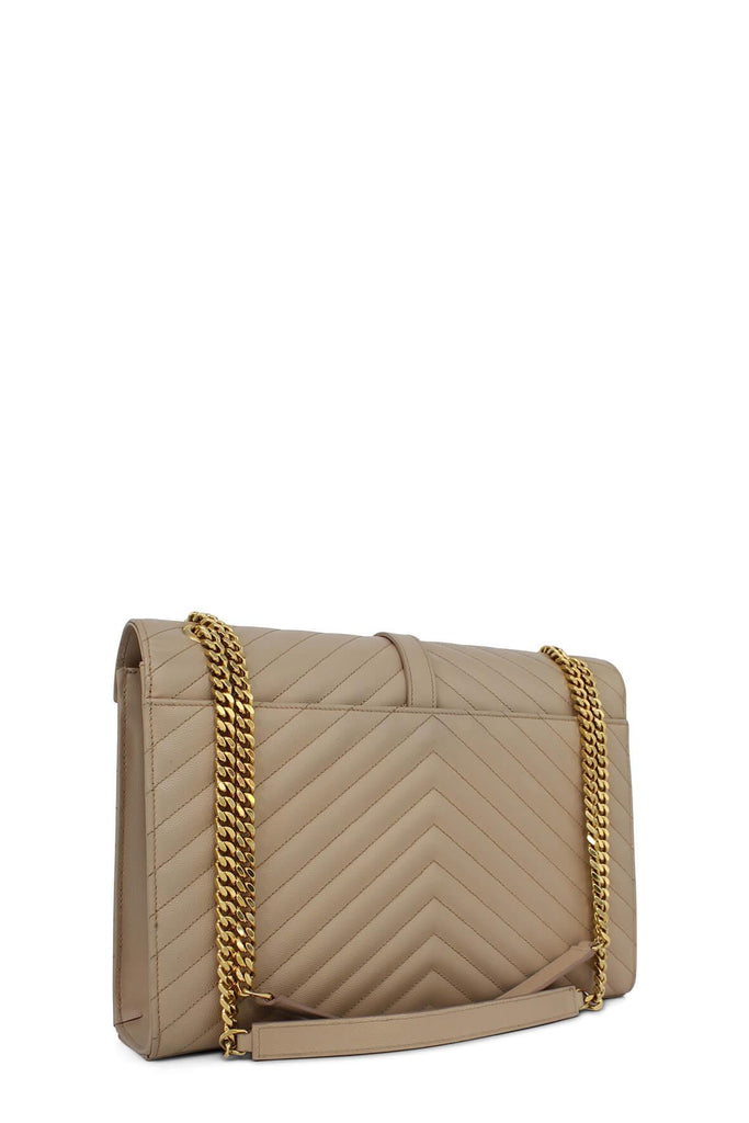 Large Matelasse Monogram Envelope Bag Beige - SAINT LAURENT