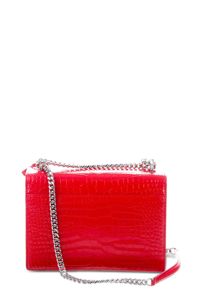 Medium Sunset Bag Crocodile Embossed Bright Red - SAINT LAURENT