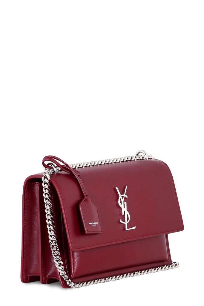 Medium Sunset Bag Red with Silver Hardware - SAINT LAURENT