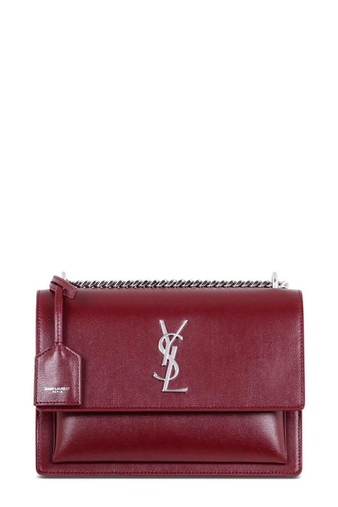 Medium Sunset Bag Red with Silver Hardware - SAINT LAURENT