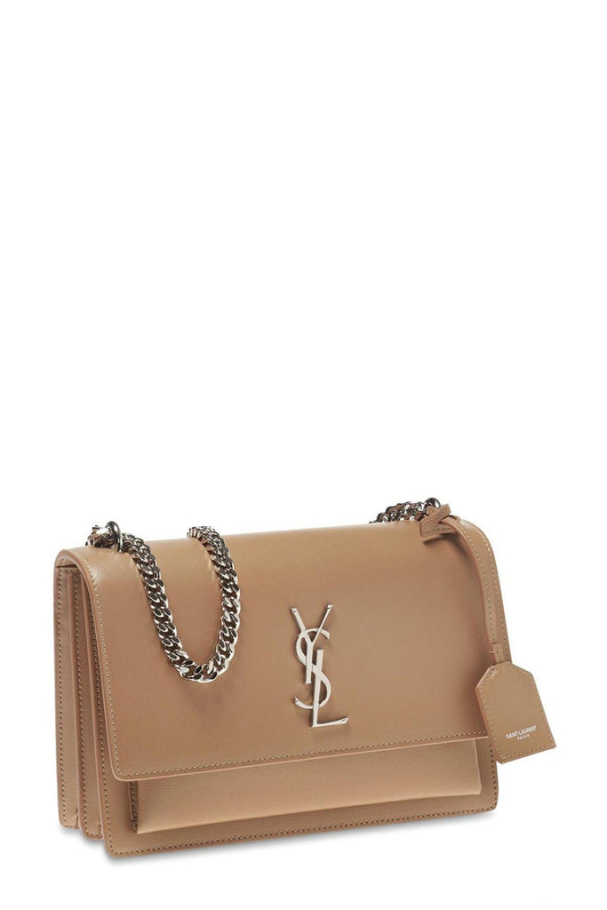 Medium Sunset Bag Light Brown with Silver Hardware - SAINT LAURENT