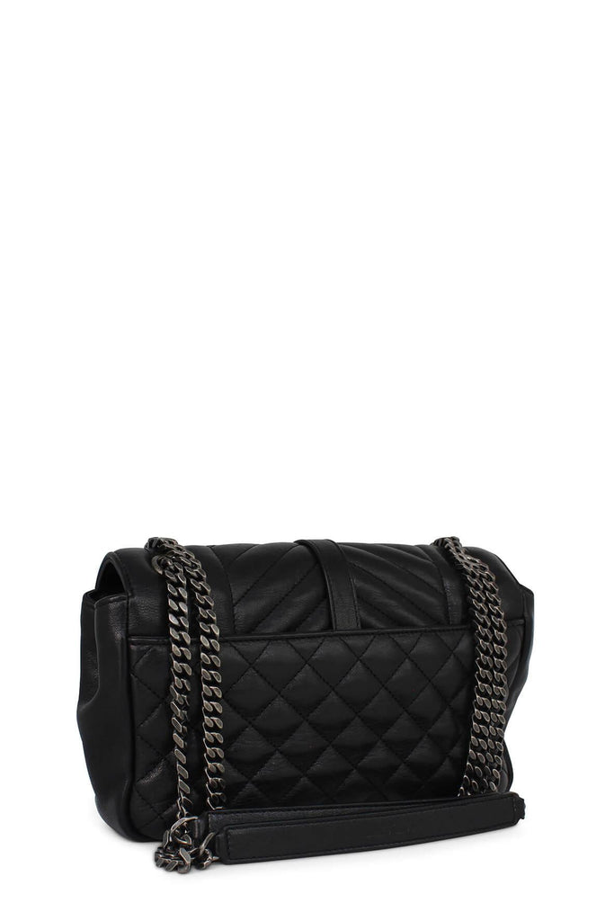 Small Mix Matelasse Monogram Soft Envelope Bag Black - SAINT LAURENT