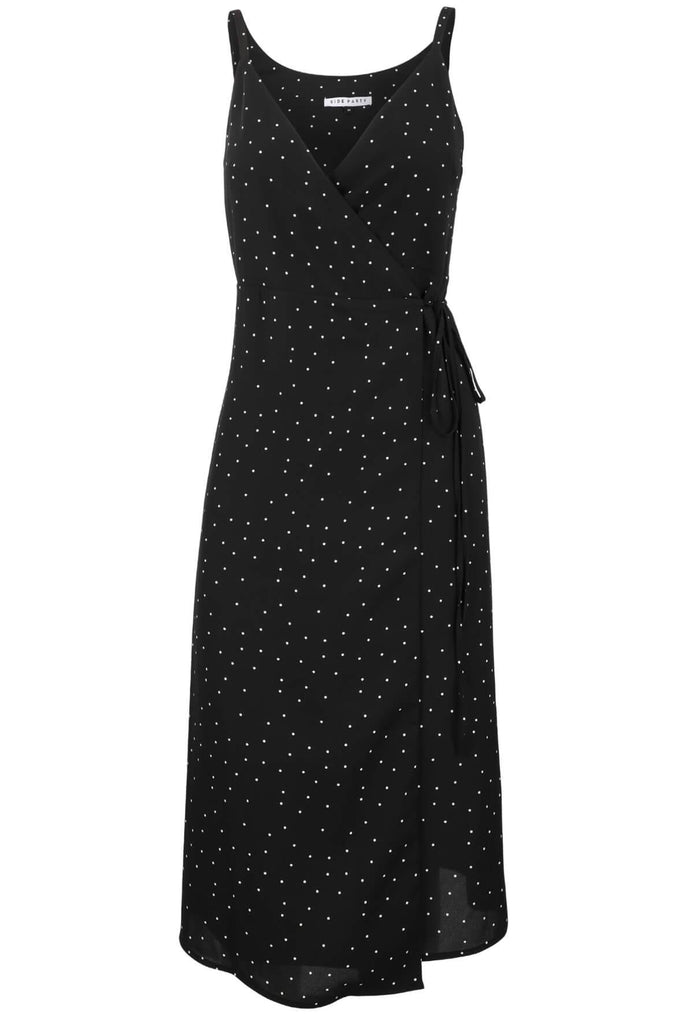 Forever Dotted Midi Wrap Dress - Side Party